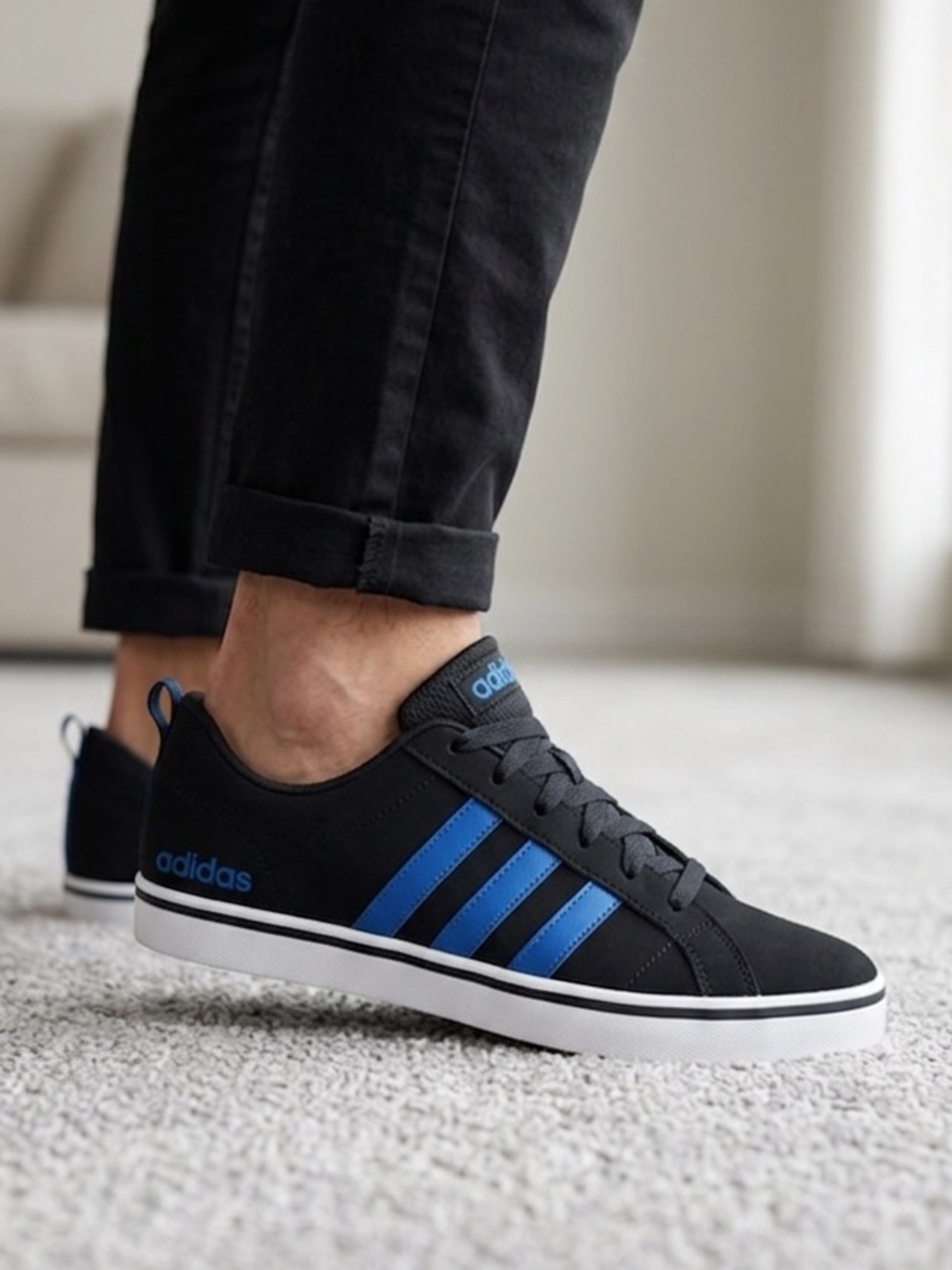 Adidas Men’s VS Pace Blue and Black Sneakers 
Size US 8